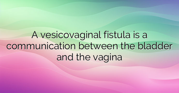 A vesicovaginal fistula is a communication between the bladder and the vagina