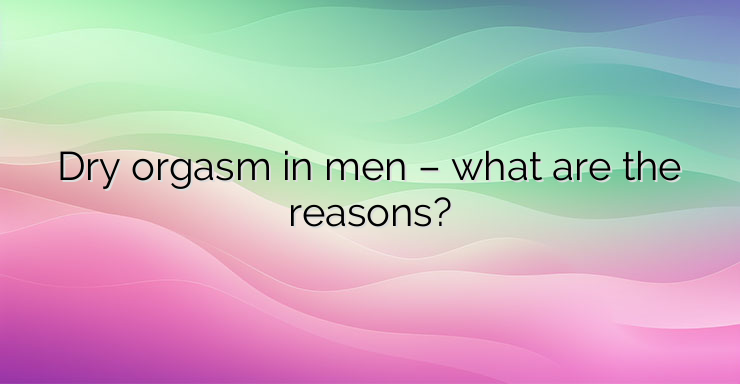 Dry orgasm in men – what are the reasons?