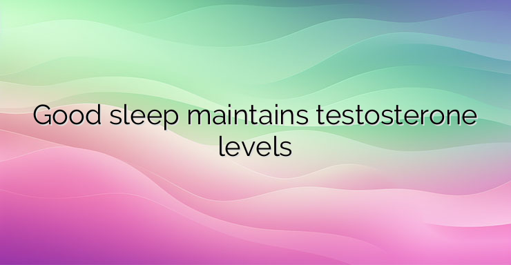 Good sleep maintains testosterone levels