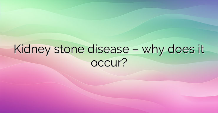 Kidney stone disease – why does it occur?