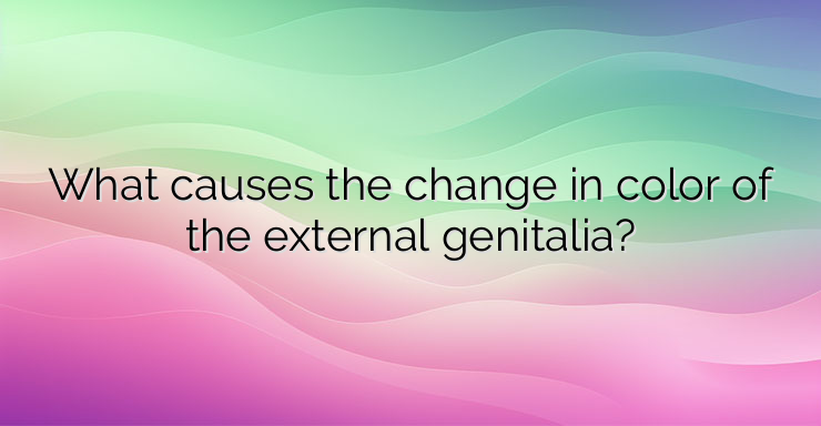 What causes the change in color of the external genitalia?